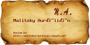 Malitsky Aurélián névjegykártya